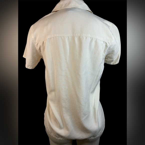 City Silk Short Sleeve Button Up 100% Silk Blouse Women’s PS - Picture 2 of 3